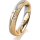 Ring 14 Karat Gelb-/Weissgold 4.0 mm kreismatt 3 Brillanten G vs Gesamt 0,030ct