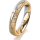 Ring 14 Karat Gelb-/Weissgold 4.0 mm kristallmatt 3 Brillanten G vs Gesamt 0,030ct