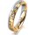 Ring 14 Karat Gelb-/Weissgold 4.0 mm diamantmatt 3 Brillanten G vs Gesamt 0,030ct