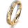 Ring 14 Karat Gelb-/Weissgold 4.0 mm diamantmatt 4 Brillanten G vs Gesamt 0,020ct