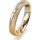 Ring 14 Karat Gelb-/Weissgold 4.0 mm kreismatt 5 Brillanten G vs Gesamt 0,035ct