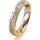 Ring 14 Karat Gelb-/Weissgold 4.0 mm kristallmatt 5 Brillanten G vs Gesamt 0,035ct