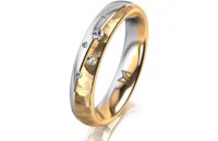 Ring 14 Karat Gelb-/Weissgold 4.0 mm diamantmatt 5...