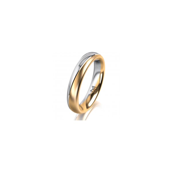 Ring 18 Karat Gelb-/Weissgold 4.0 mm l&auml;ngsmatt