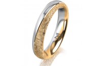 Ring 18 Karat Gelb-/Weissgold 4.0 mm kristallmatt