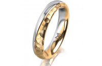 Ring 18 Karat Gelb-/Weissgold 4.0 mm diamantmatt