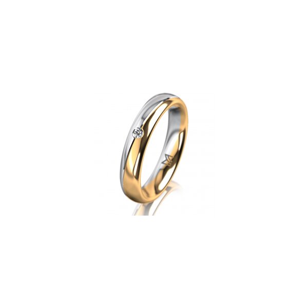 Ring 18 Karat Gelb-/Weissgold 4.0 mm poliert 1 Brillant G vs 0,025ct