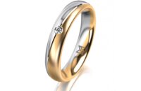 Ring 18 Karat Gelb-/Weissgold 4.0 mm l&auml;ngsmatt 1...