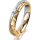 Ring 18 Karat Gelb-/Weissgold 4.0 mm diamantmatt 1 Brillant G vs 0,065ct