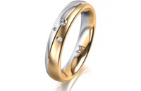 Ring 18 Karat Gelb-/Weissgold 4.0 mm l&auml;ngsmatt 3...