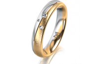 Ring 18 Karat Gelb-/Weissgold 4.0 mm sandmatt 3...