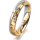 Ring 18 Karat Gelb-/Weissgold 4.0 mm diamantmatt 3 Brillanten G vs Gesamt 0,030ct