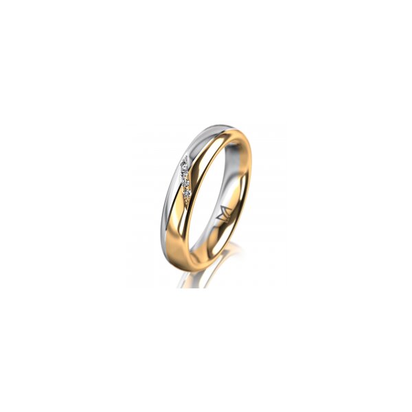 Ring 18 Karat Gelb-/Weissgold 4.0 mm poliert 4 Brillanten G vs Gesamt 0,020ct