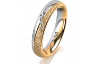 Ring 18 Karat Gelb-/Weissgold 4.0 mm kristallmatt 4...