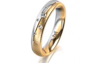 Ring 18 Karat Gelb-/Weissgold 4.0 mm sandmatt 5...