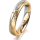Ring 18 Karat Gelb-/Weissgold 4.0 mm sandmatt 5 Brillanten G vs Gesamt 0,035ct