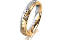 Ring 18 Karat Gelb-/Weissgold 4.0 mm diamantmatt 5...