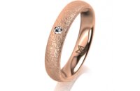 Ring 14 Karat Rotgold 4.0 mm kreismatt 1 Brillant G vs...