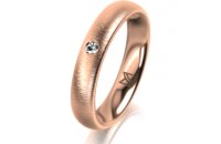 Ring 14 Karat Rotgold 4.0 mm sandmatt 1 Brillant G vs...