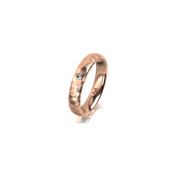 Ring 14 Karat Rotgold 4.0 mm diamantmatt 1 Brillant G vs 0,025ct