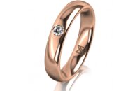 Ring 14 Karat Rotgold 4.0 mm poliert 1 Brillant G vs 0,065ct