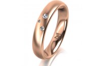 Ring 14 Karat Rotgold 4.0 mm l&auml;ngsmatt 3 Brillanten...