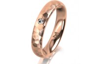 Ring 18 Karat Rotgold 4.0 mm diamantmatt 1 Brillant G vs...
