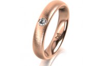 Ring 18 Karat Rotgold 4.0 mm sandmatt 1 Brillant G vs...
