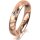 Ring 18 Karat Rotgold 4.0 mm diamantmatt 1 Brillant G vs 0,065ct