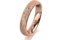 Ring 18 Karat Rotgold 4.0 mm kristallmatt 3 Brillanten G...