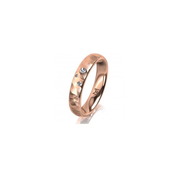 Ring 18 Karat Rotgold 4.0 mm diamantmatt 3 Brillanten G vs Gesamt 0,030ct