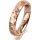 Ring 18 Karat Rotgold 4.0 mm diamantmatt 3 Brillanten G vs Gesamt 0,030ct