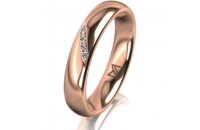 Ring 18 Karat Rotgold 4.0 mm poliert 4 Brillanten G vs...