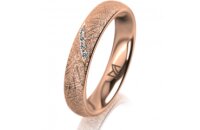 Ring 18 Karat Rotgold 4.0 mm kristallmatt 4 Brillanten G...