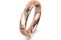 Ring 18 Karat Rotgold 4.0 mm diamantmatt 4 Brillanten G...
