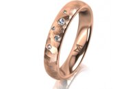 Ring 18 Karat Rotgold 4.0 mm diamantmatt 5 Brillanten G...