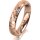Ring 18 Karat Rotgold 4.0 mm diamantmatt 5 Brillanten G vs Gesamt 0,035ct