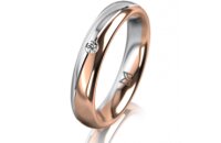 Ring 14 Karat Rot-/Weissgold 4.0 mm poliert 1 Brillant G...