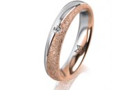 Ring 14 Karat Rot-/Weissgold 4.0 mm kristallmatt 1...