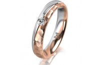 Ring 14 Karat Rot-/Weissgold 4.0 mm diamantmatt 1...