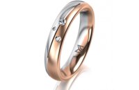 Ring 14 Karat Rot-/Weissgold 4.0 mm l&auml;ngsmatt 3...