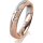 Ring 14 Karat Rot-/Weissgold 4.0 mm kreismatt 3 Brillanten G vs Gesamt 0,030ct