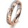 Ring 14 Karat Rot-/Weissgold 4.0 mm diamantmatt 3 Brillanten G vs Gesamt 0,030ct