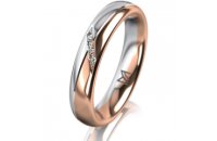 Ring 14 Karat Rot-/Weissgold 4.0 mm poliert 4 Brillanten...