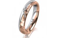 Ring 14 Karat Rot-/Weissgold 4.0 mm diamantmatt 4...
