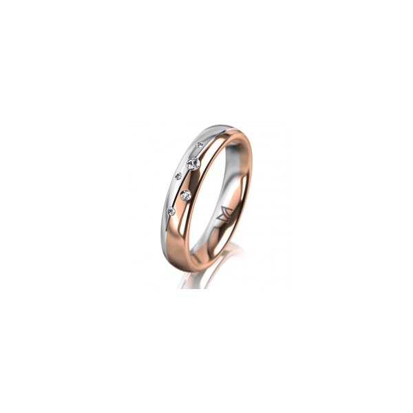 Ring 14 Karat Rot-/Weissgold 4.0 mm poliert 5 Brillanten G vs Gesamt 0,035ct