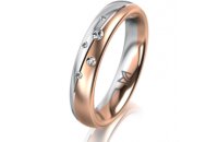 Ring 14 Karat Rot-/Weissgold 4.0 mm l&auml;ngsmatt 5...