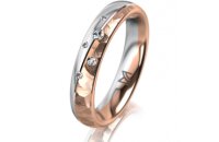 Ring 14 Karat Rot-/Weissgold 4.0 mm diamantmatt 5...