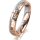 Ring 14 Karat Rot-/Weissgold 4.0 mm diamantmatt 5 Brillanten G vs Gesamt 0,035ct