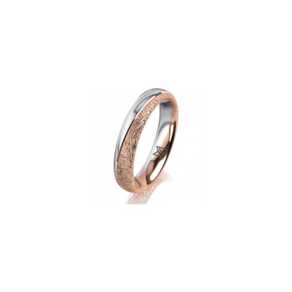 Ring 18 Karat Rot-/Weissgold 4.0 mm kristallmatt